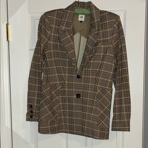 CAbi Women's Plaid Blazer - Brown and Black